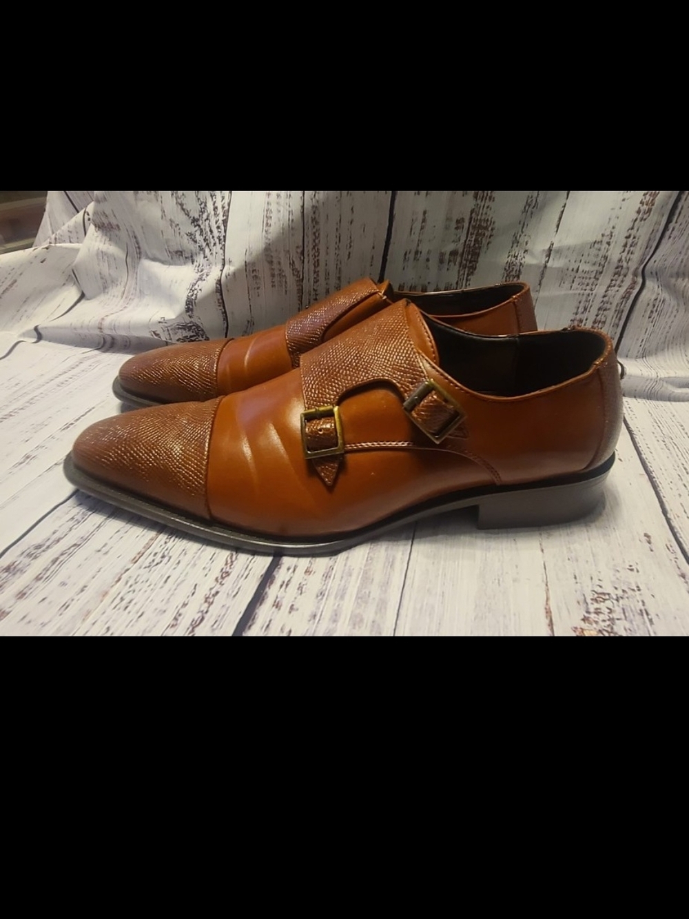 Bolano Mens Cognac Brown Smooth Double Monk Strap Dress Shoe